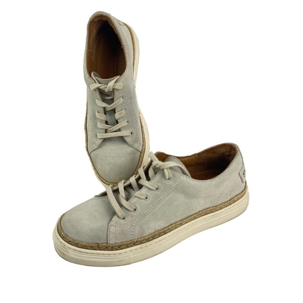 Shabbies Amsterdam Womens Gray Suede Raffa Trim Lace Up Sneakers US 6.5 EU 37